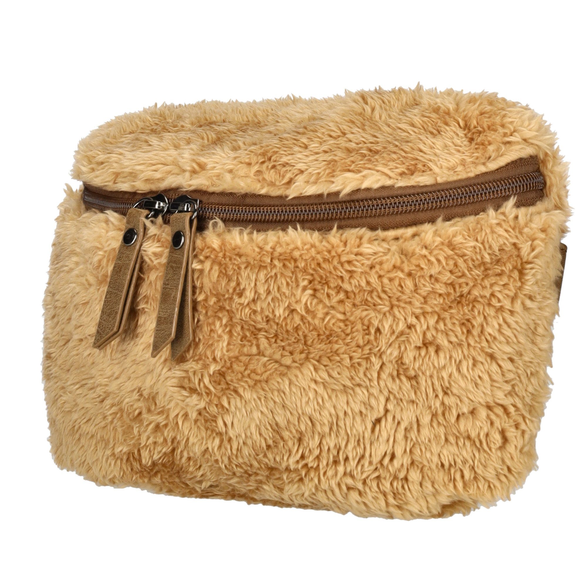 Enrico Benetti Umhängetasche Tasche Teddyfell Crossbody Bag Gürteltasche Teddy (Bauchtasche, Schultertasche), flauschig weich