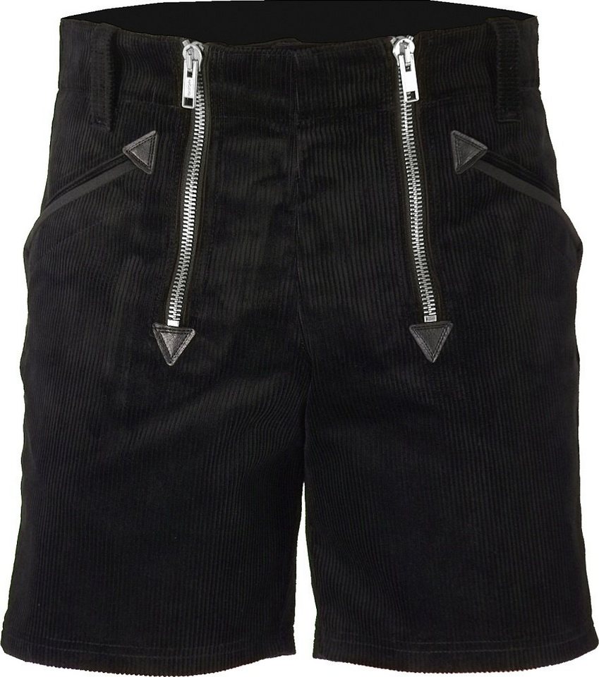 JOB Arbeitsshorts Zunft Shorts Schwarz – Cord Shorts mit Zollstocktaschen Schrittverstärkung