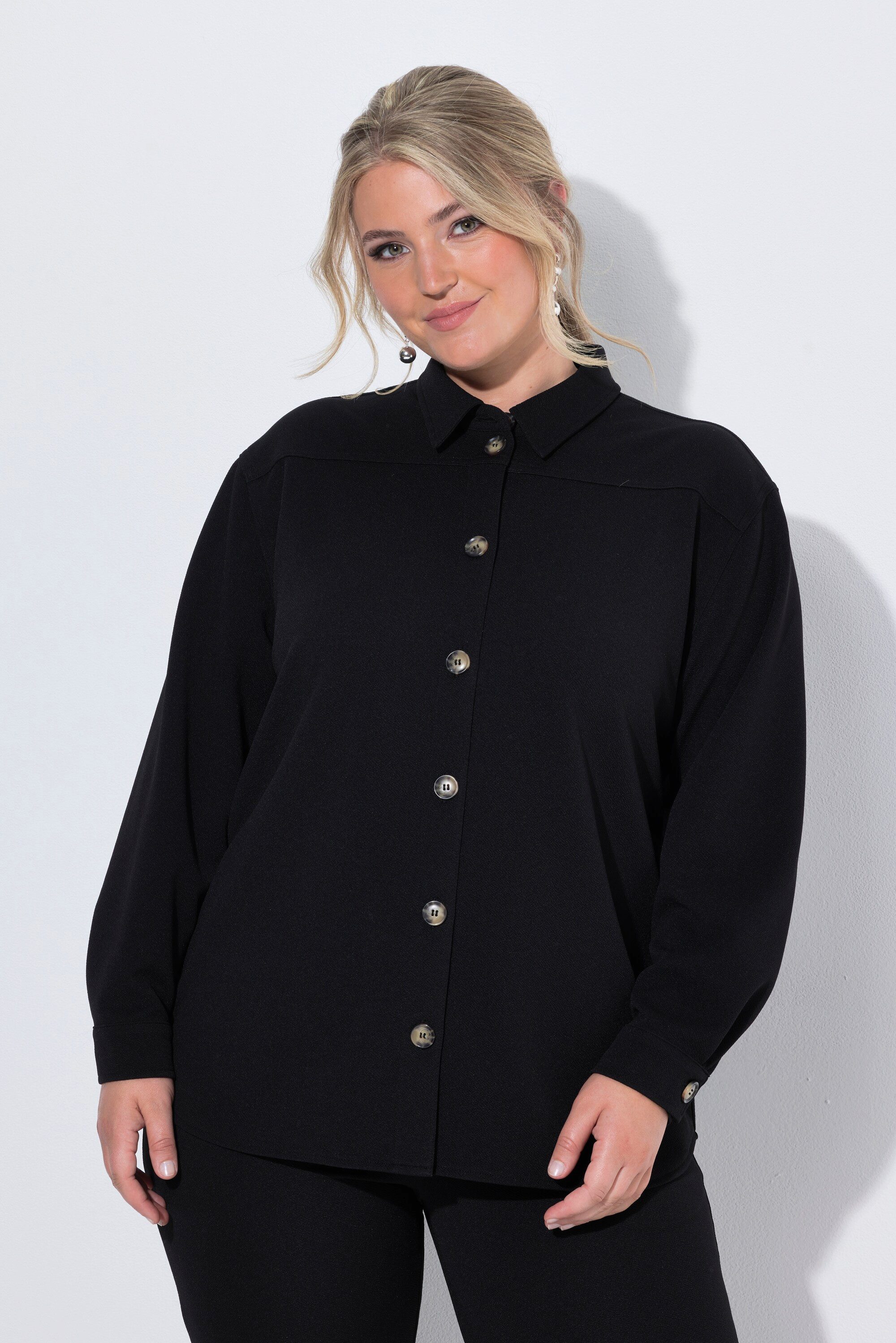 MIAMODA Hemdbluse Hemdjacke Loose Fit Ziernaht