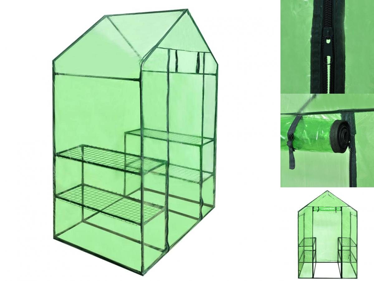 vidaXL Gewächshaus Begehbares Gewächshaus mit 4 Regalen weiß | Rabatt: 24%