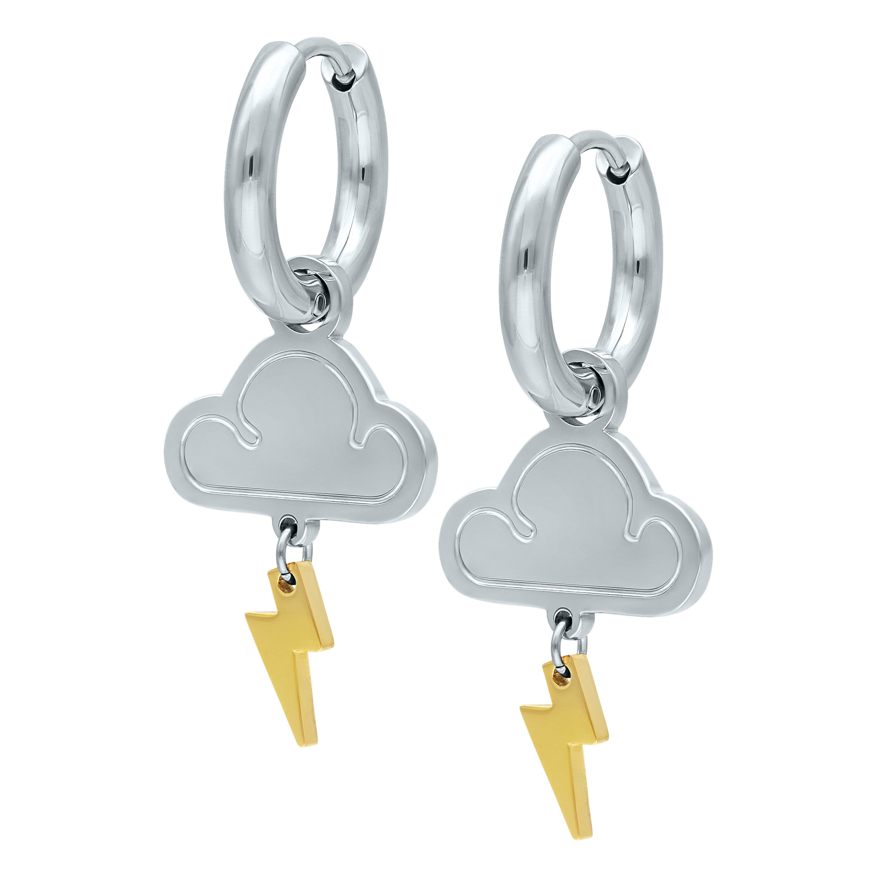 Paar Ohrhänger Little Thunderstorm Hoops - Silber