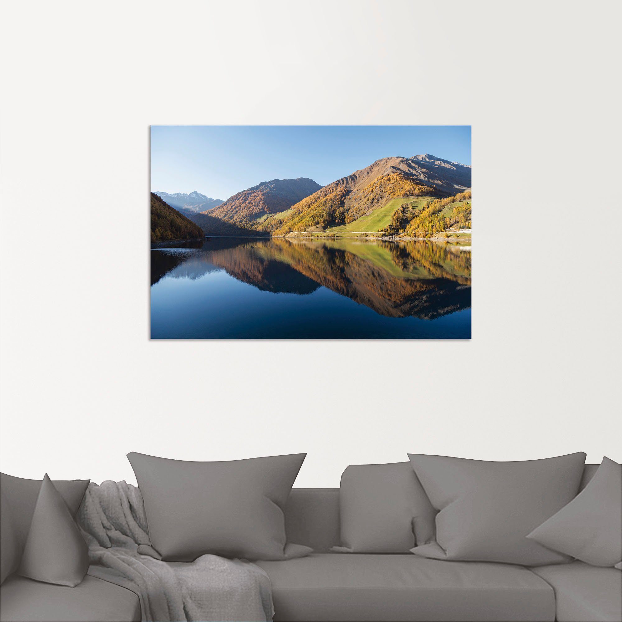 Berge Alpenbilder versch. Südtirol, St), Leinwandbild, Größen oder in Poster Artland als & (1 Wandaufkleber Alubild, in Wandbild Herbsttraum