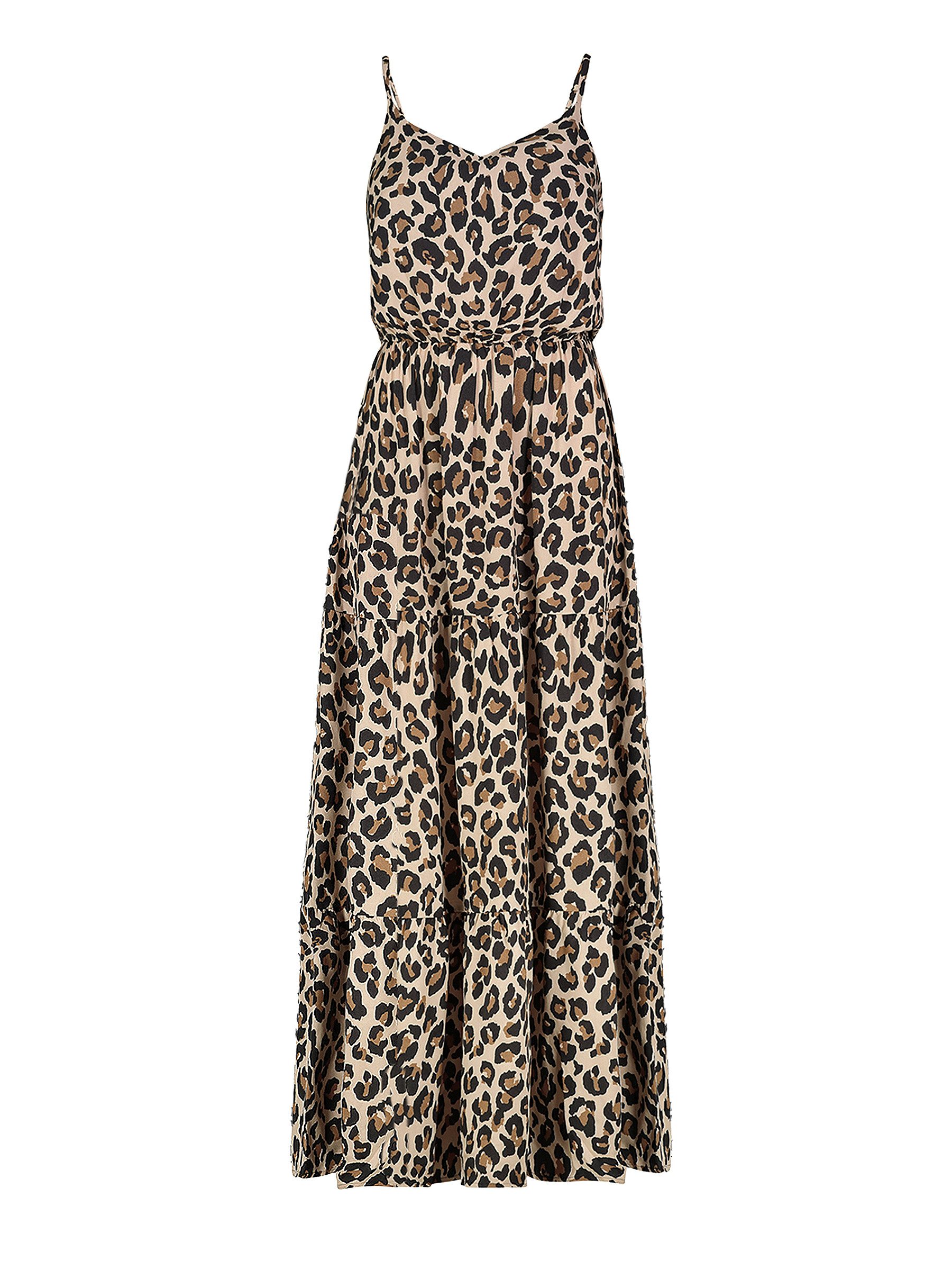 SUBLEVEL Shirtkleid DOB Maxi Volant-Design mit Spaghettiträgern (lang) DOB_ günstig online kaufen
