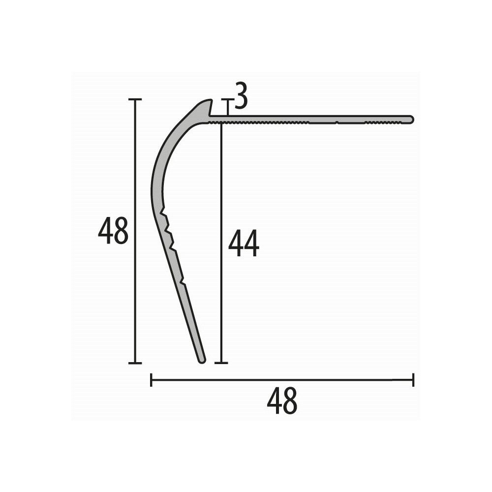 Küberit Treppenkantenprofil 48 x 48 x 2500 mm Winkelprofil Bronze Gebohrt Aluminium