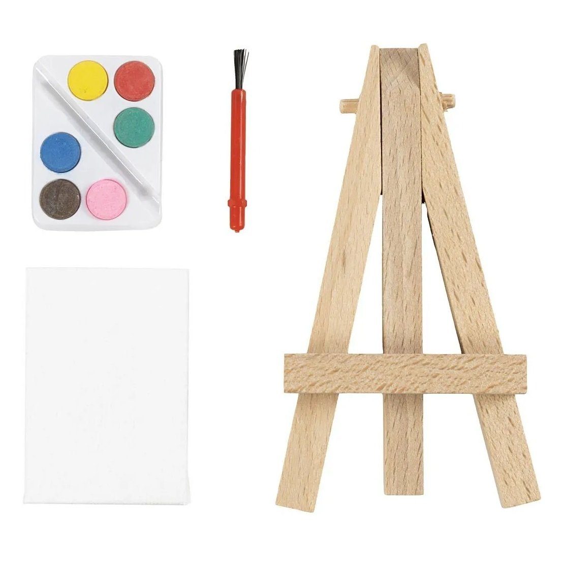 creativ company Kreativset Wichteltür-Zubehör - Künstler Szene - zum Basteln einer Wichtelszene, für die ganze Familie - verschiedene Materialien - Weihnachtsdeko