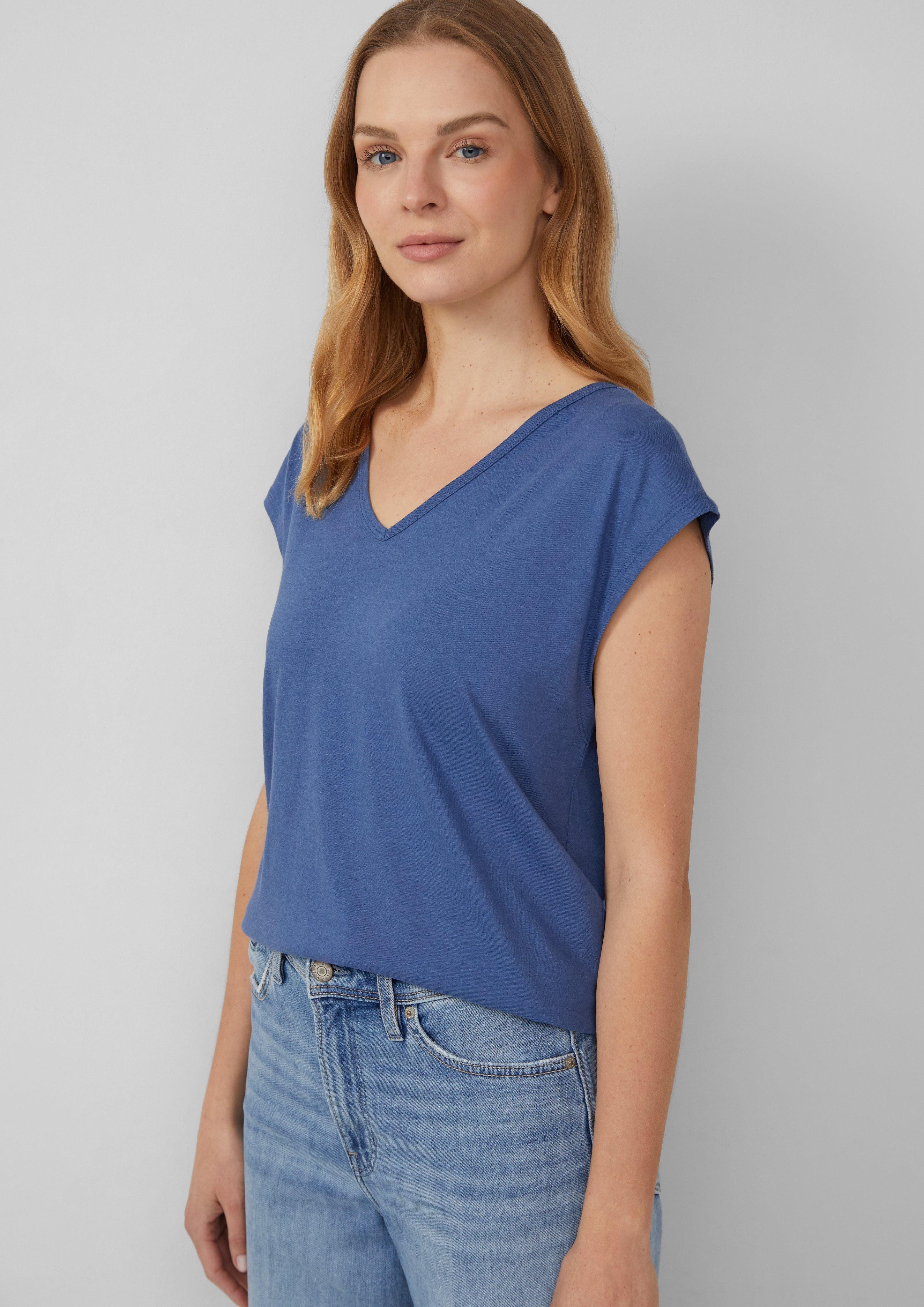 s.Oliver Shirttop T-Shirt mit V-Ausschnitt und günstig online kaufen