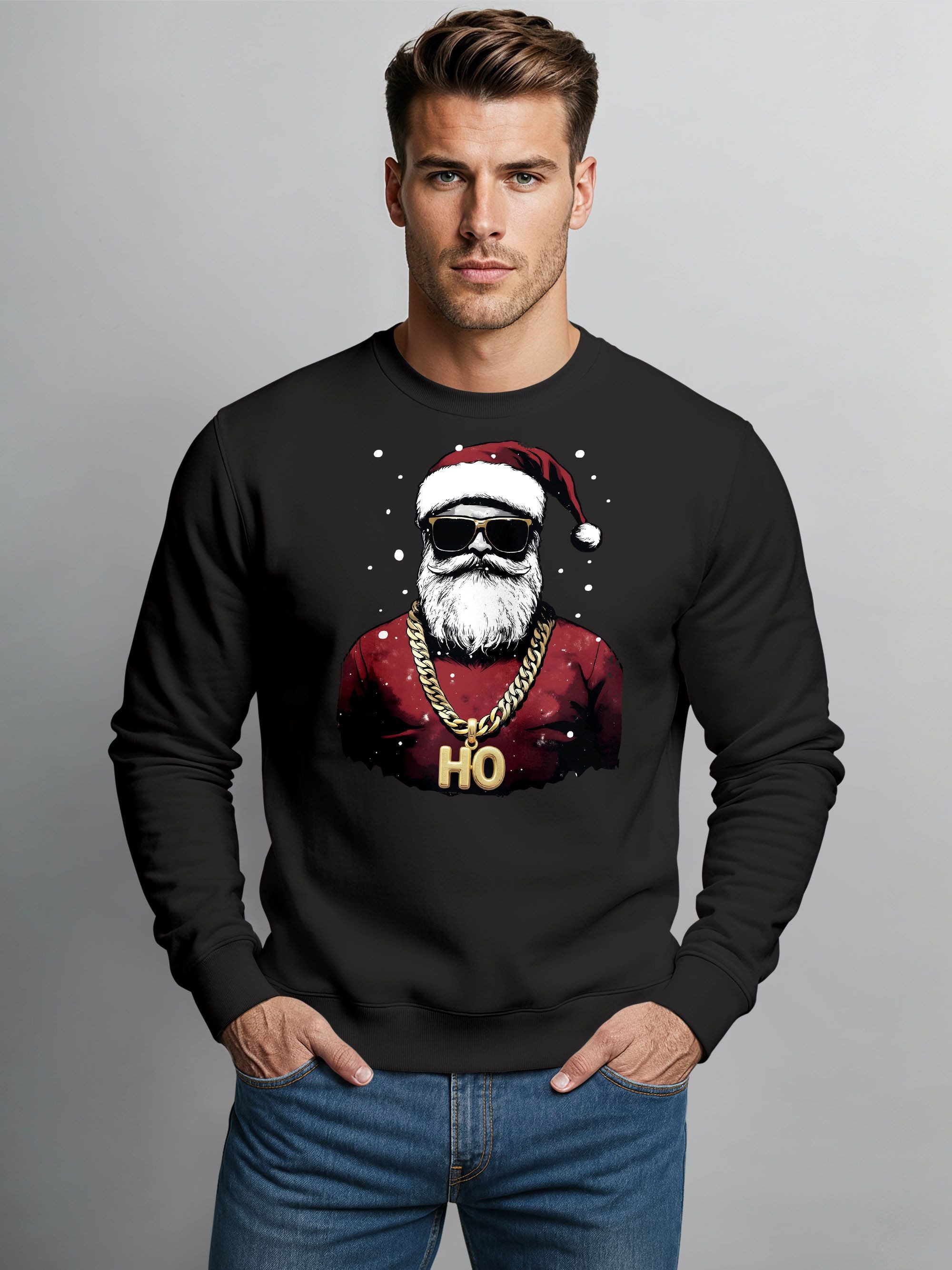 MoonWorks Sweatshirt Sweatshirt Herren Weihnachten Weihnachtspullover Santa günstig online kaufen