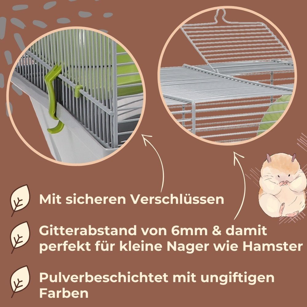 GarPet Kleintierkäfig Hamsterkäfig Nagerkäfig Kleintierkäfig Mäusekäfig Hamster Zubehör
