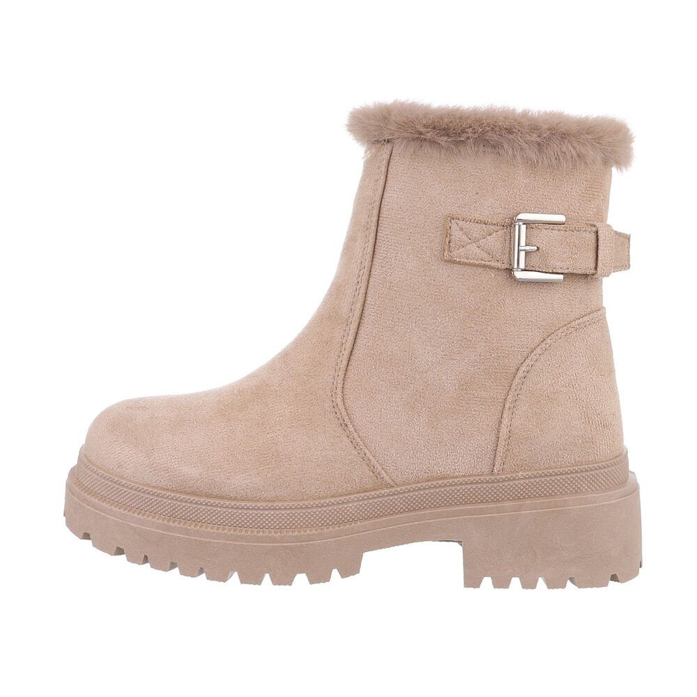 Ital-Design Damen Schnürschuhe Freizeit Plateaustiefelette Blockabsatz günstig online kaufen