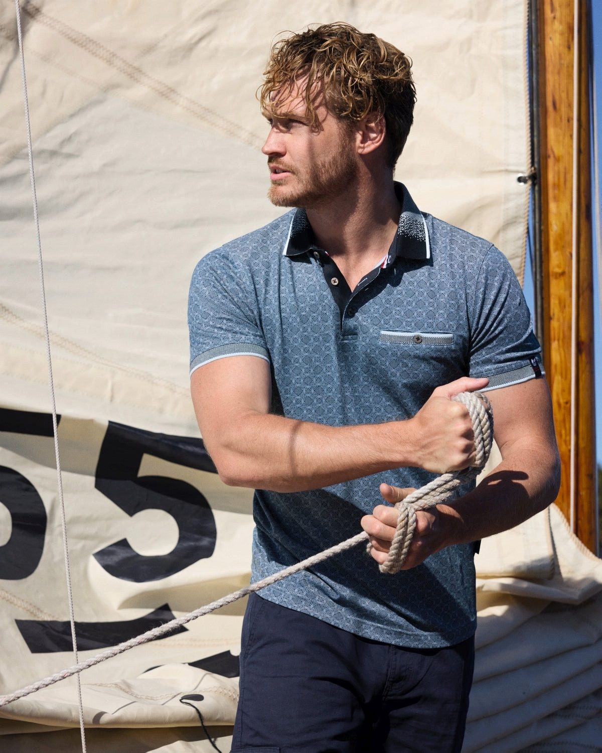 Hajo Poloshirt Poloshirt allover bedruckt in günstig online kaufen