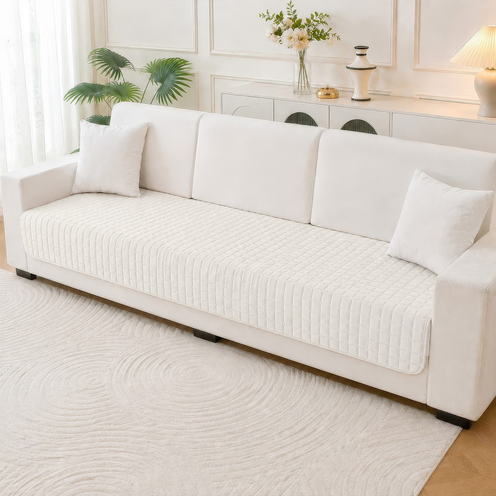 LEMLIT Sofabezug Sofaüberwurf Weiche Flanell rutschfest Sofa überzug Schutzdecke, Couch überzug Waschbar, Sofa Cover für Sektionssofa, L Form Wohnzimmer