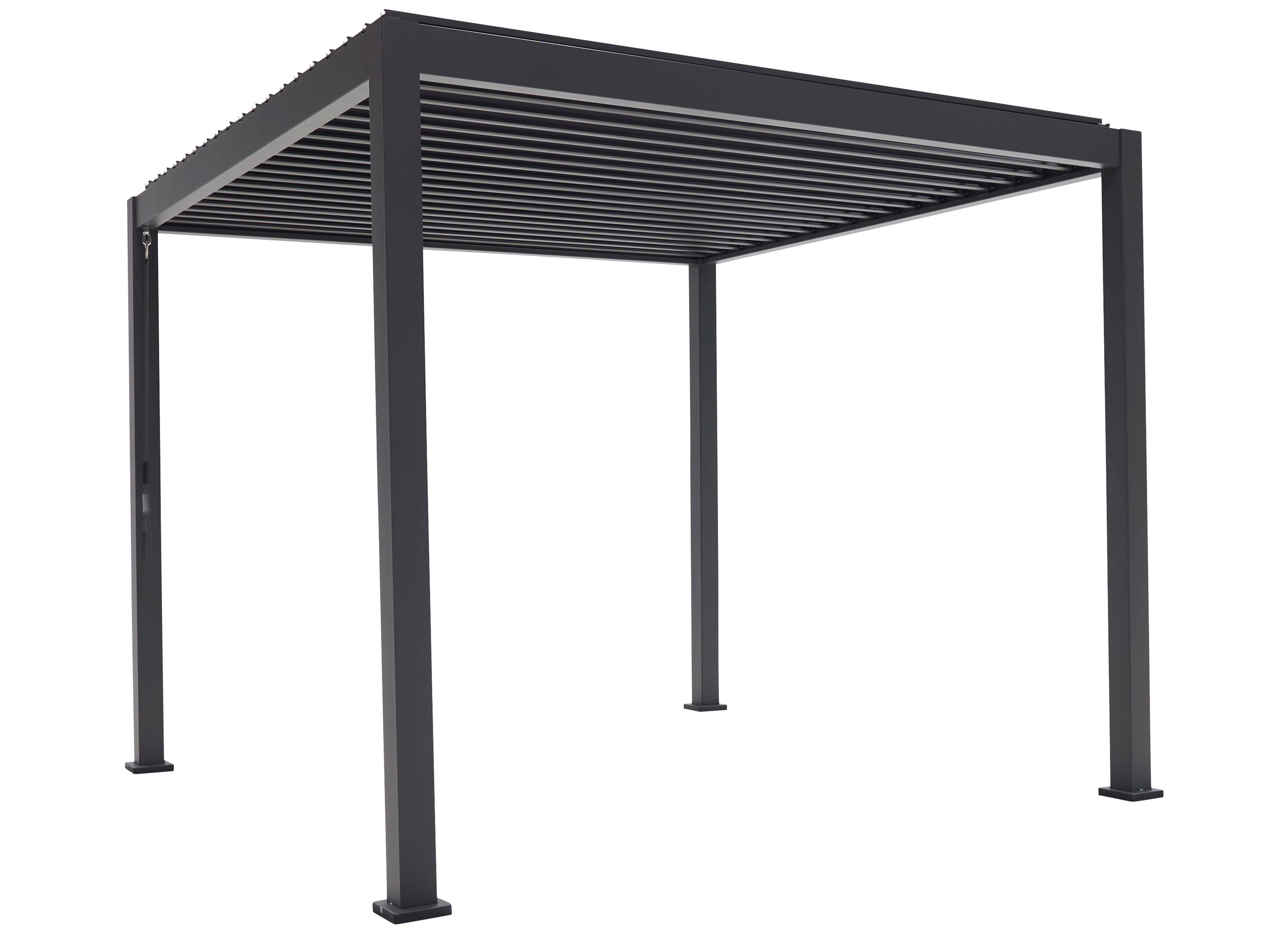Pergola Lamellendach Pavillon MIRADOR 3x3 anthrazit Basic, BxTxH