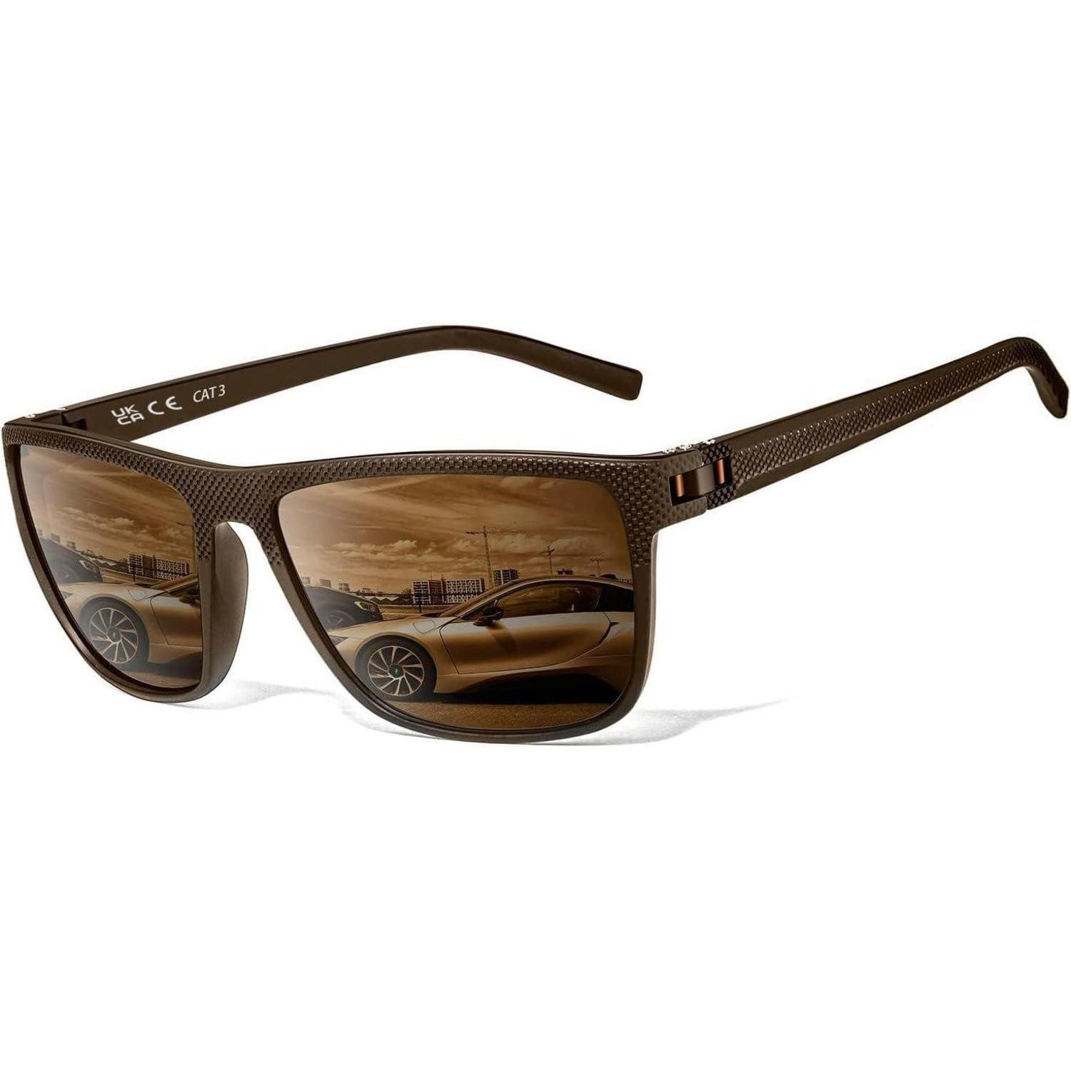 LuxusKollektion Pilotenbrille Sonnenbrille Polarisiert Herren Damen Pilot HD l2braun