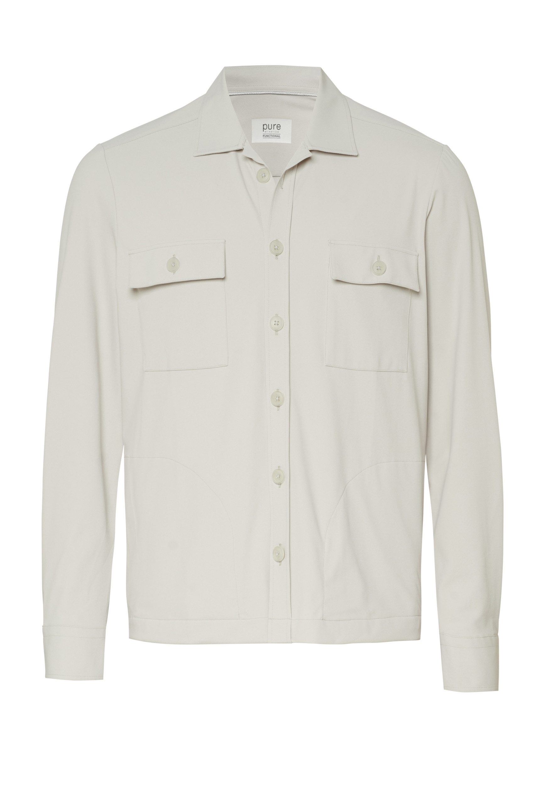 pure H.TICO Businesshemd PURE- Functional Overshirt Langarm, uni sand