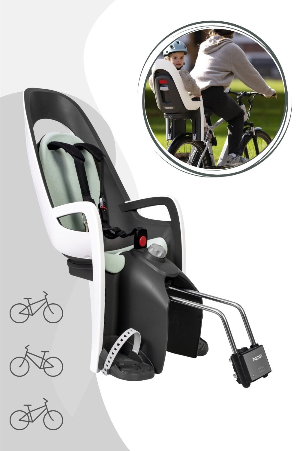 Hamax Fahrradkindersitz Fahrradkindersitz mit abschließbare Rahmenbefestigung