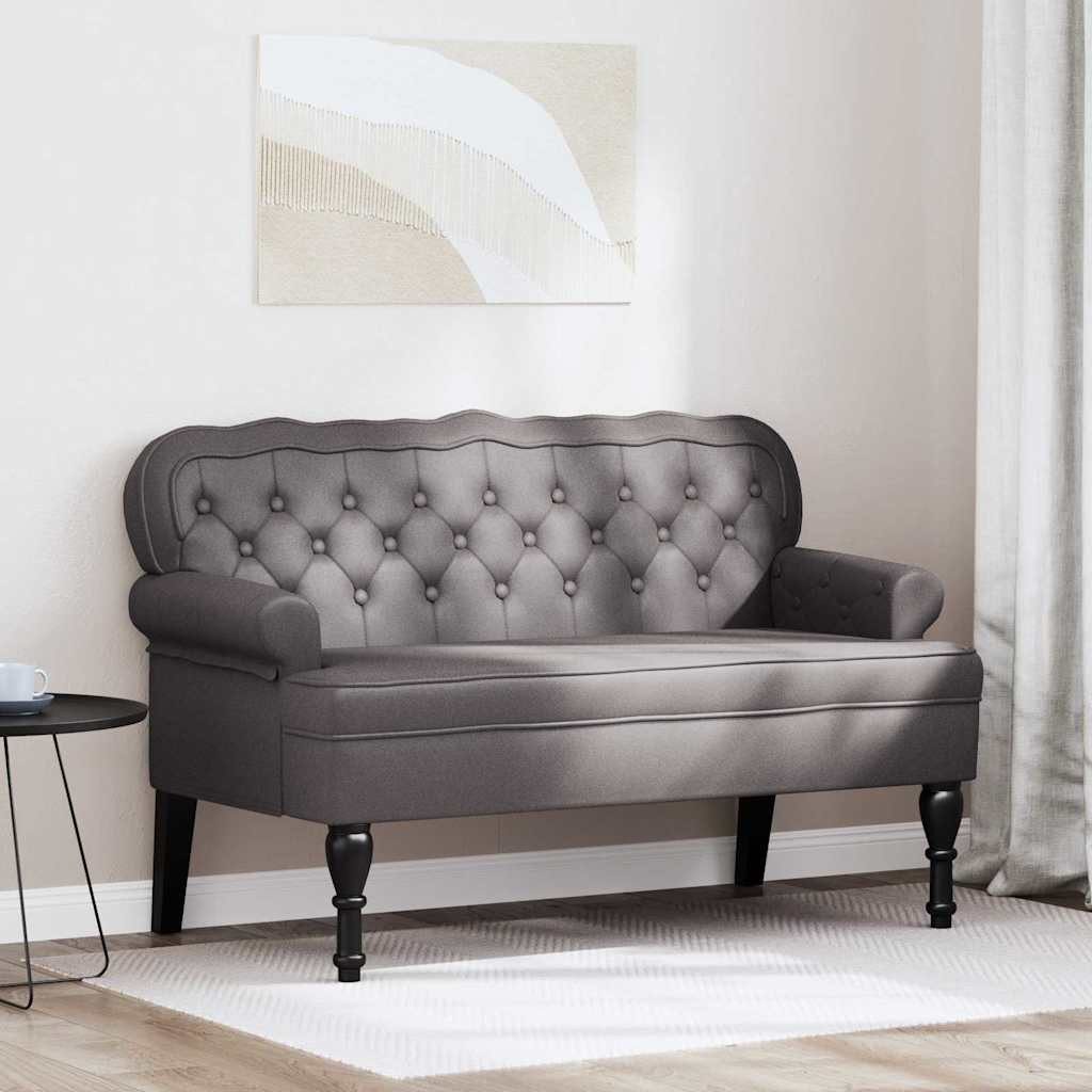 vidaXL Sitzbank Chesterfield Bank Grau 119,5 x 64,5 x 75 cm Kunstleder (1-St)