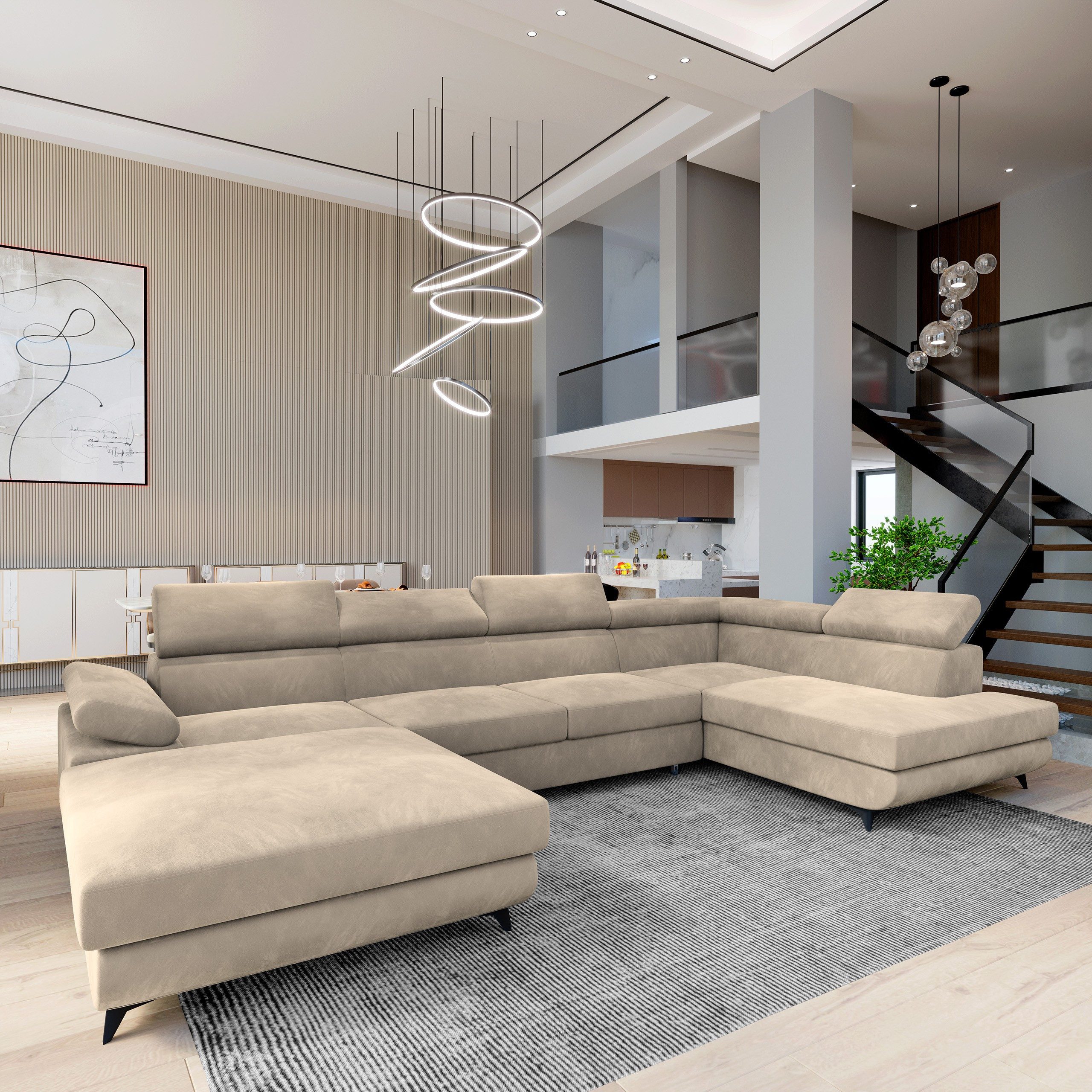 Masseno Ecksofa RUBANO mit Schlaffunktion U-Form, günstig online kaufen