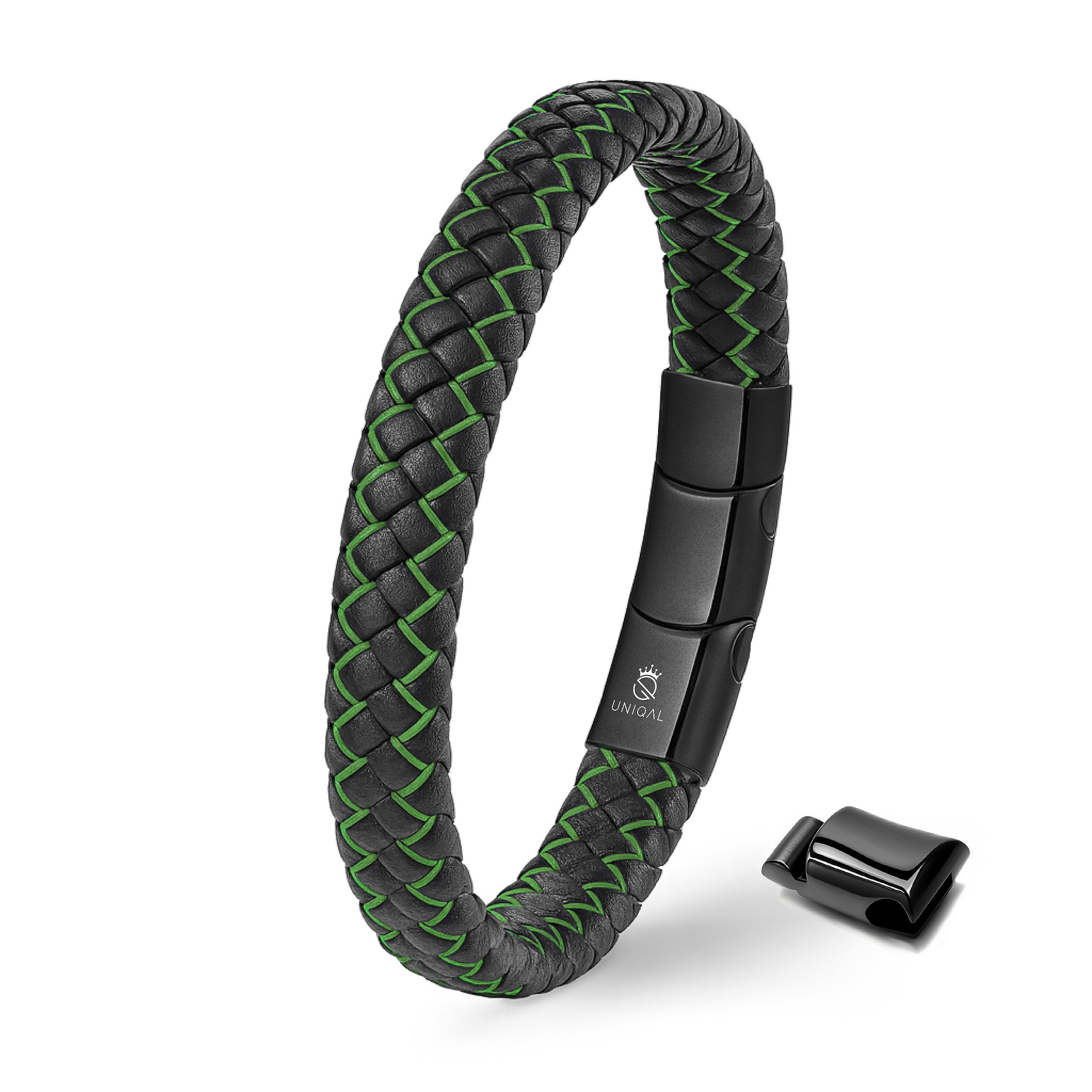 UNIQAL.de Lederarmband "MULTY COLOR" Geflochtenes Echtlederaccessoire mit Magnetverschluss (Edelstahl, Verlängerungsglied, Unisex, klassisches Design), Premium-Qualität – handgefertigt, kombinierbar, sportlich-elegant.