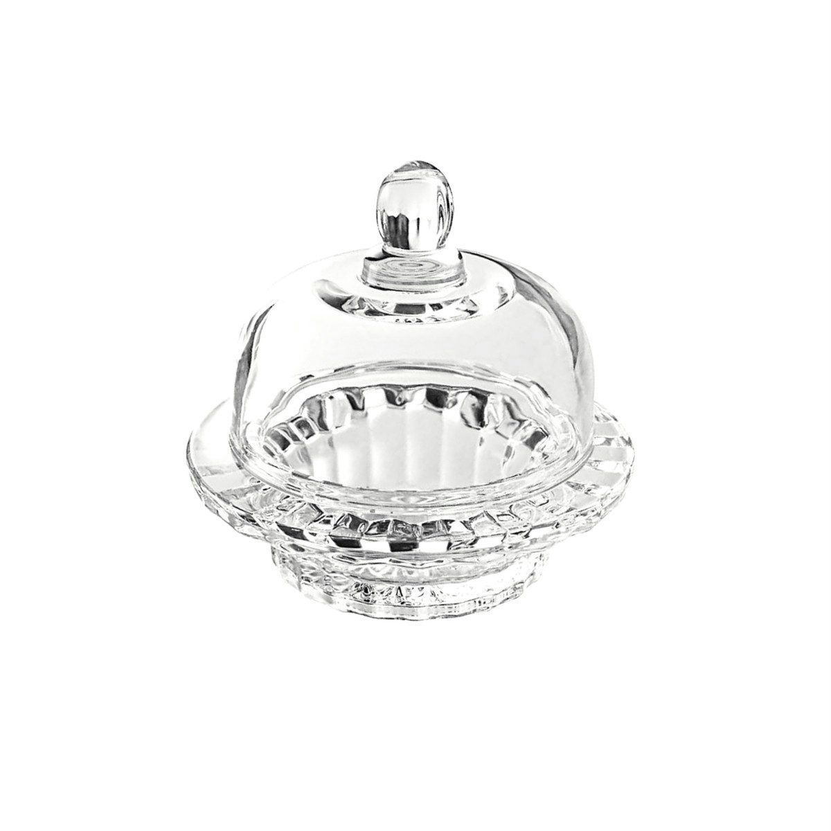 Sunay Zuckerdose Glasdose mit Deckel - ø10 cm, Stilvoll & Praktisch, Glas, (1-tlg), mit Glasdeckel