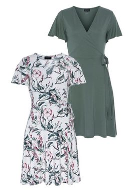 Laura Scott Wickelkleid (2-tlg., Set) Einfarbig und Alloverprint