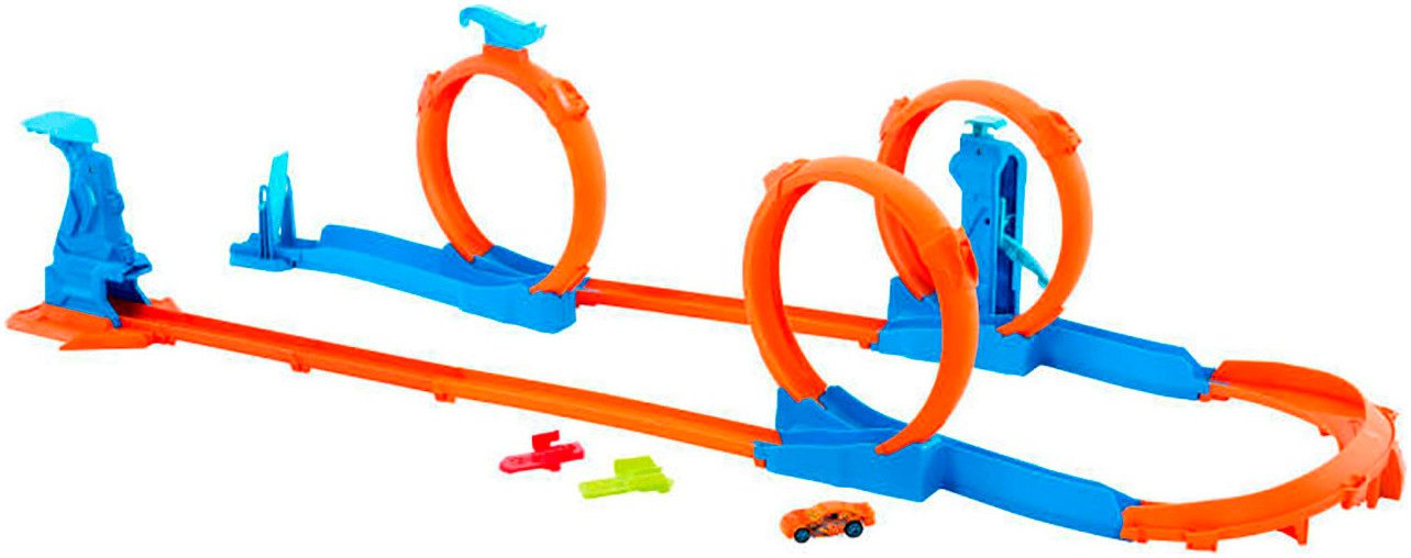 Hot Wheels Autorennbahn Track Creator Dreifacher Looping, inkl. 1 Spielzeugauto