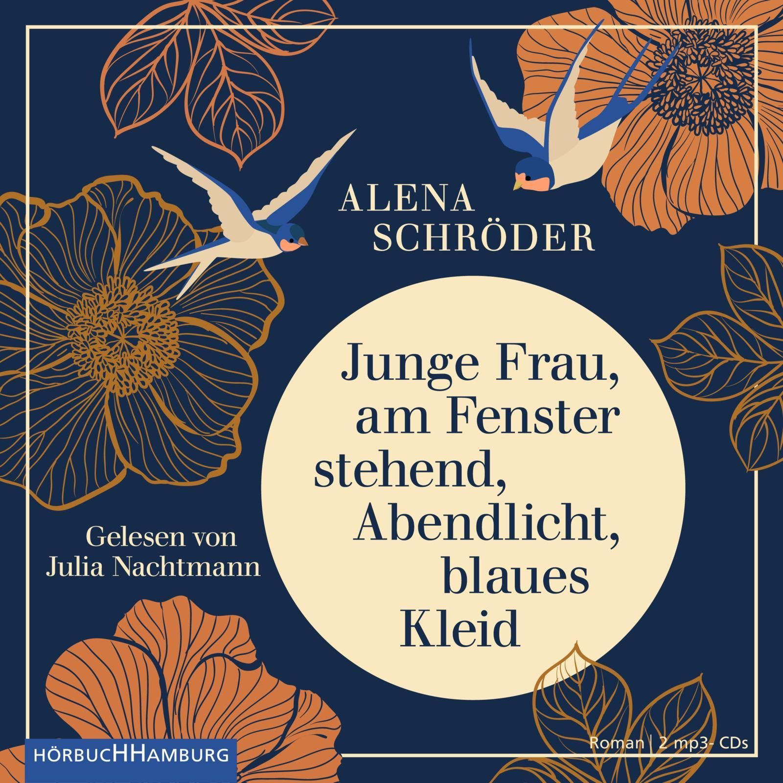Hörbuch Hamburg Hörspiel-CD Junge Frau, am Fenster stehend, Abendlicht, blaues Kleid, 2 Audio-C...