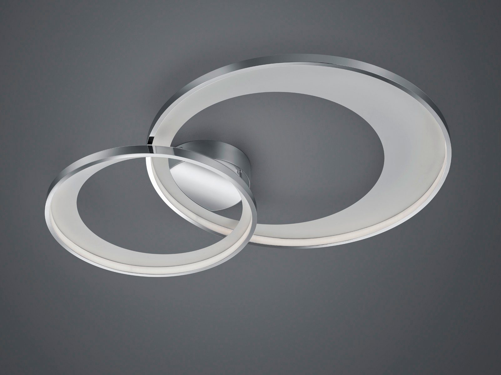 TRIO Leuchten LED Deckenleuchte Granada, LED fest integriert, Warmweiß, LED Deckenlampe, Switch Dimmer