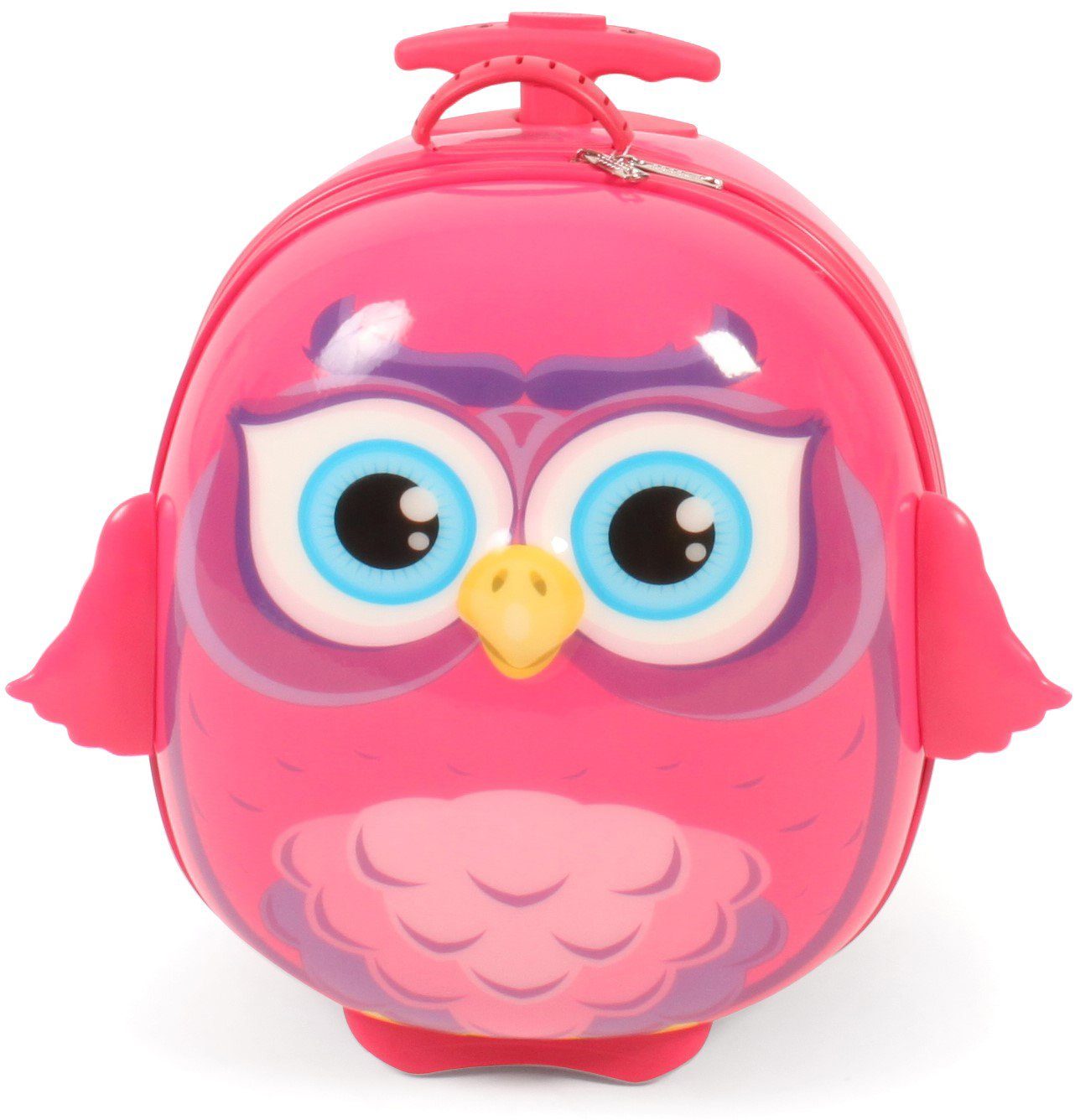 CHIC2000 Kinderkoffer Bouncie, Eule, Pink, 2 Rollen, Hartschalen-Trolley