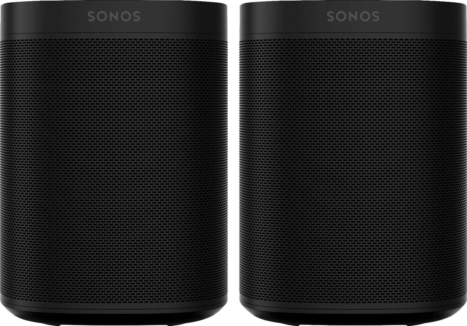 Sonos One Gen2 Stereo Smart Speaker (mit integrierter Sprachsteuerung, 2-er Set) schwarz