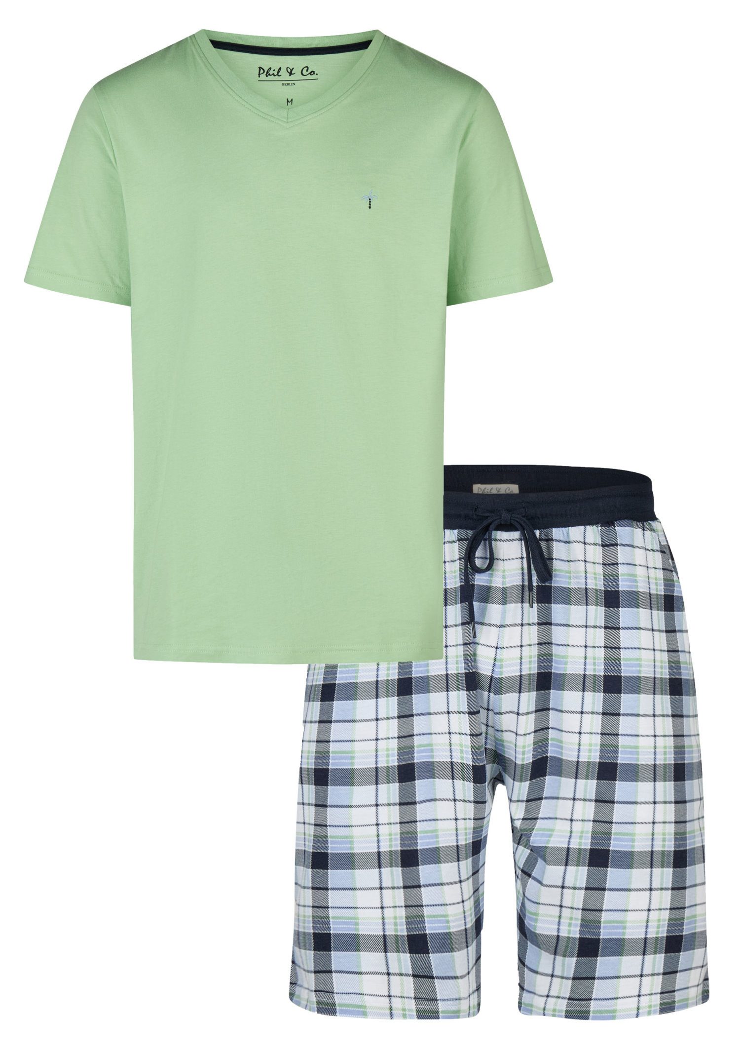 Phil & Co. Shorty Herren Pyjama kurz (2 tlg) Baumwolle günstig online kaufen