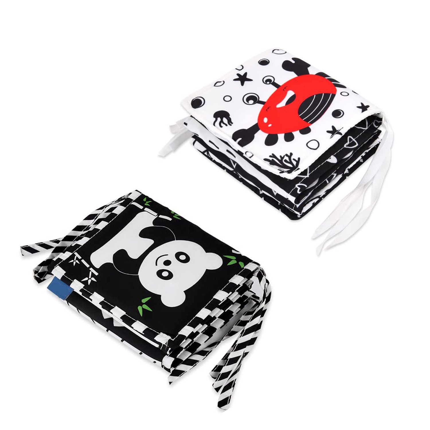 Coonoor Lernspielzeug Schwarz-Weiß Stoffbuch, Bilderbuch aus Stoff, Babyspi günstig online kaufen