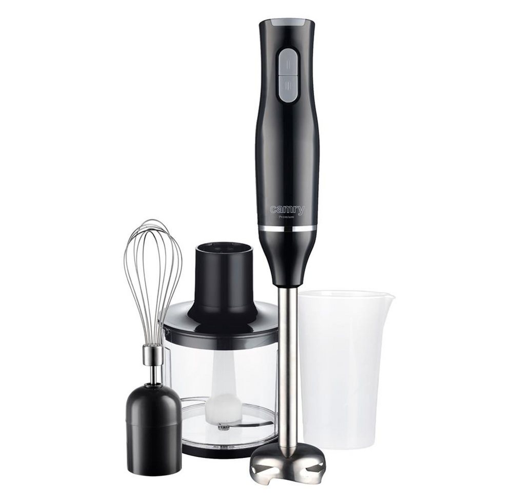 Camry Stabmixer CR 4630, Stabmixer-Set, Edelstahlklingen, 800W, mit Becher Schneebesen, schwarz
