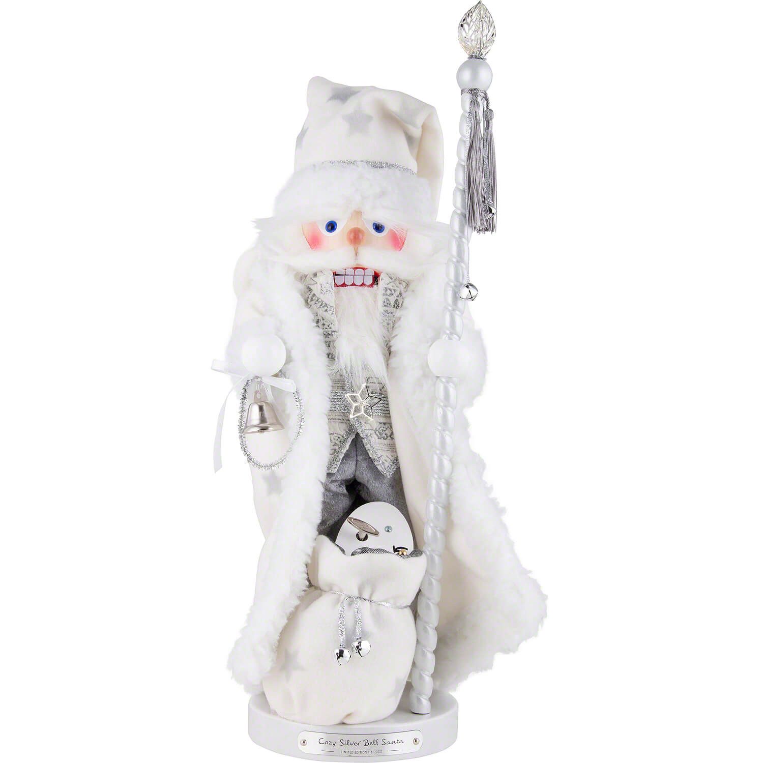 Steinbach Volkskunst GmbH Nussknacker Weihnachtsmann "Cozy Silver Bell Santa" (58cm) Nussknacker von Steinba