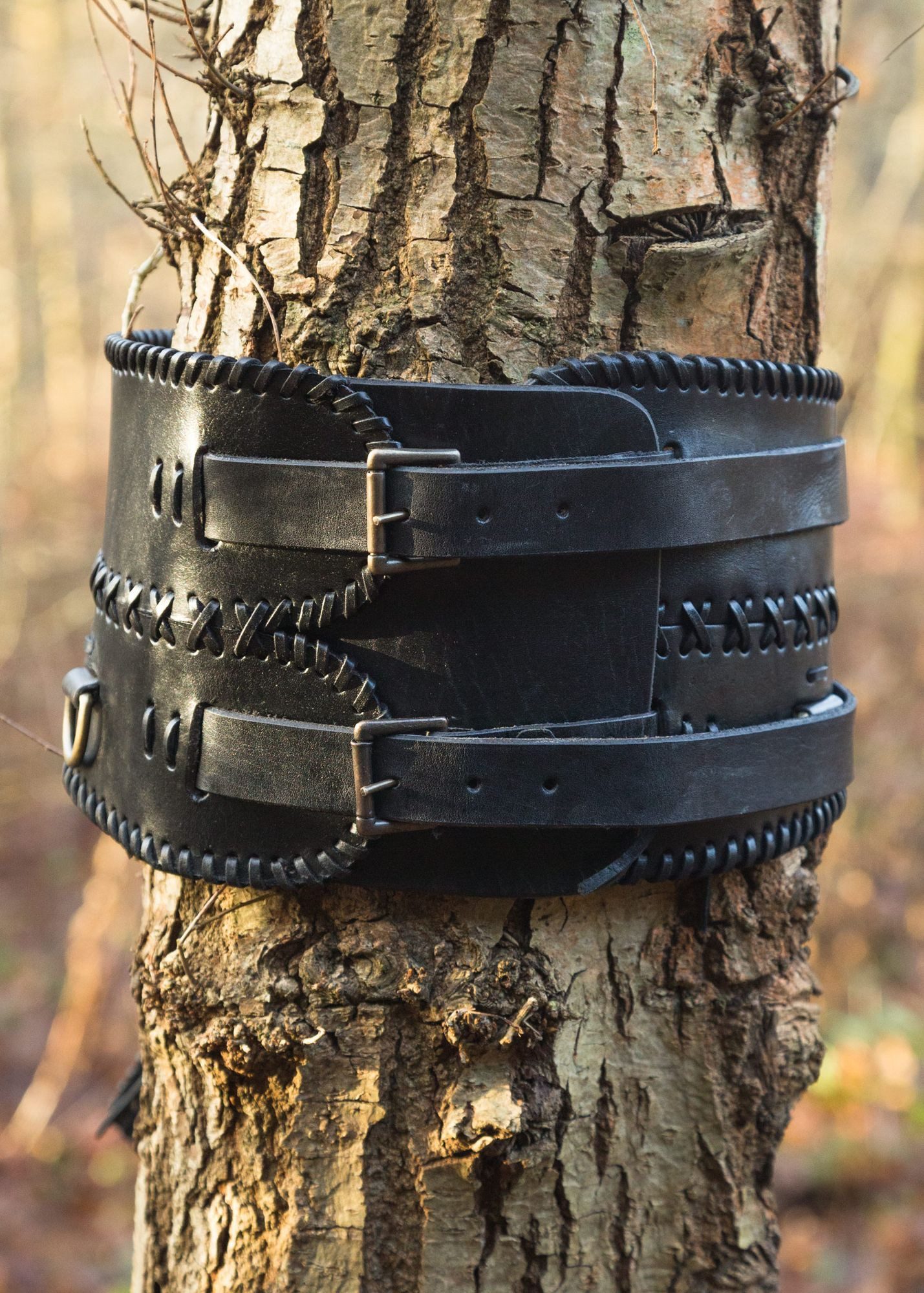 Epic Armoury Kostüm Epic Armoury Miedergürtel aus Leder, schwarz, Gr. M