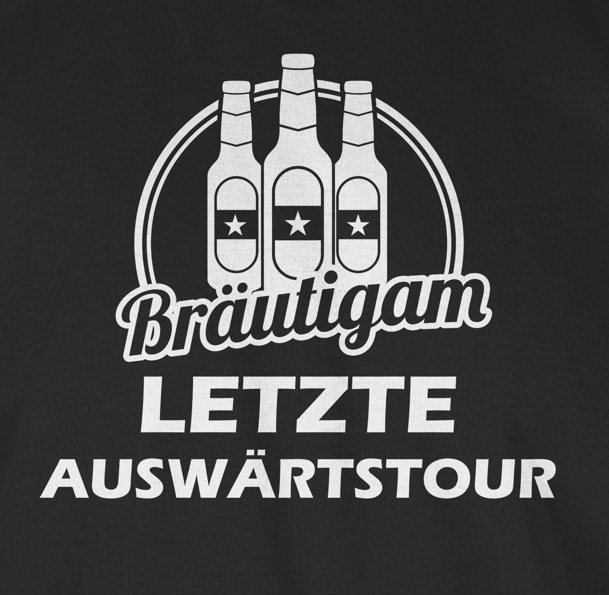 Shirtracer T-Shirt Letzte Auswärtstour Bräutigam Schwarz 1 Männer Bier JGA
