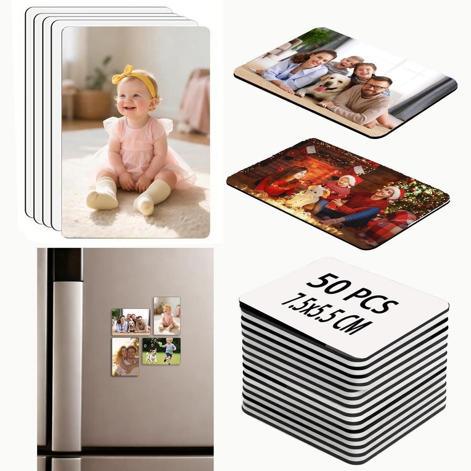 LuxusKollektion Kreativset Magnet Rohlinge Set 50 Stk 5.5x7.5cm Sublimation