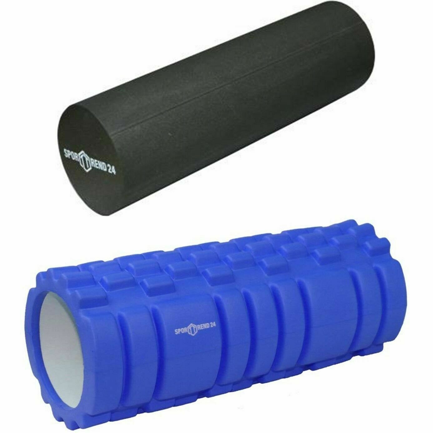 Massagerolle Faszienrollen Set Schwarz + Blau