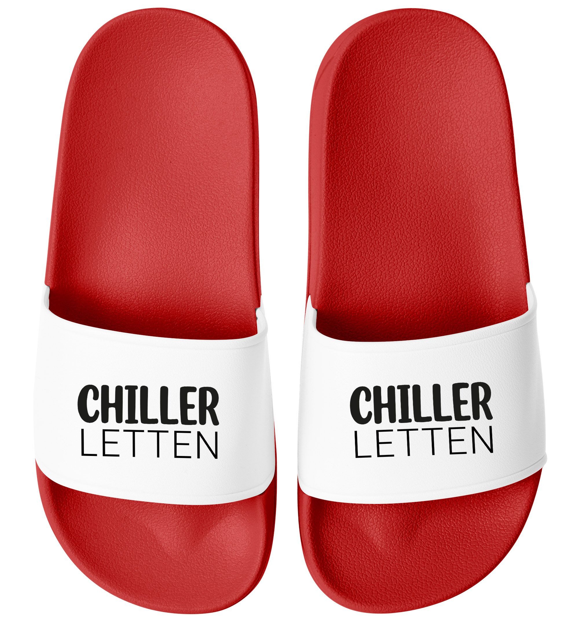 MoonWorks Badeschlappen Chiller-Lettem Badelatschen Unisex Spruch günstig online kaufen