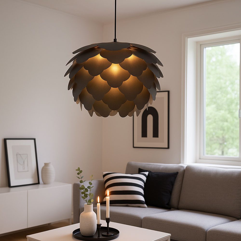 EGLO Hängeleuchte, Leuchtmittel nicht inklusive, Pendellampe steckbar Blume anthrazit Hängeleuchte Gästezimmer