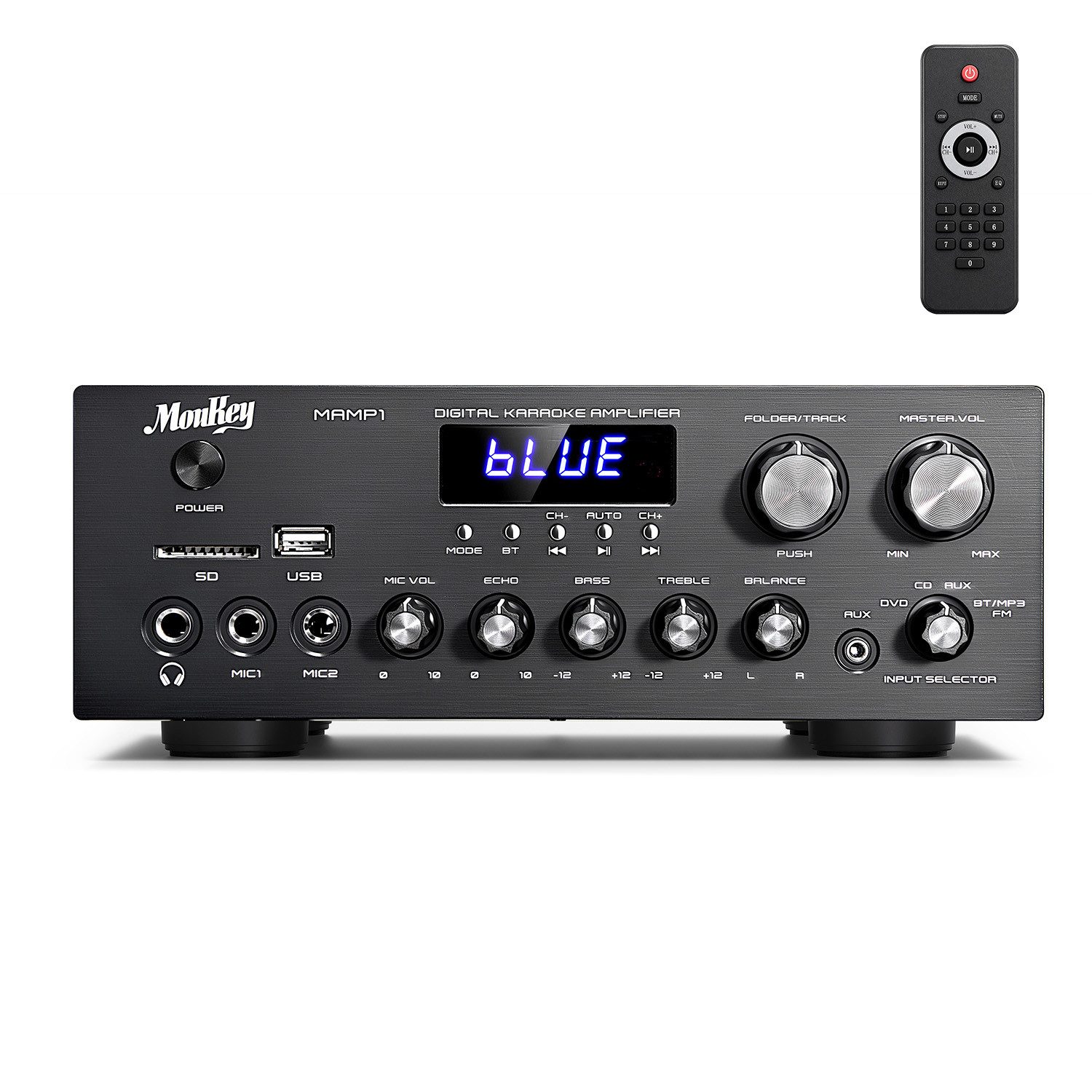 Moukey MAMP1 2-Kanal Stereo-Verstärker Leistungsverstärker Bluetooth Verstärker (220 W, 2 Kanäle)