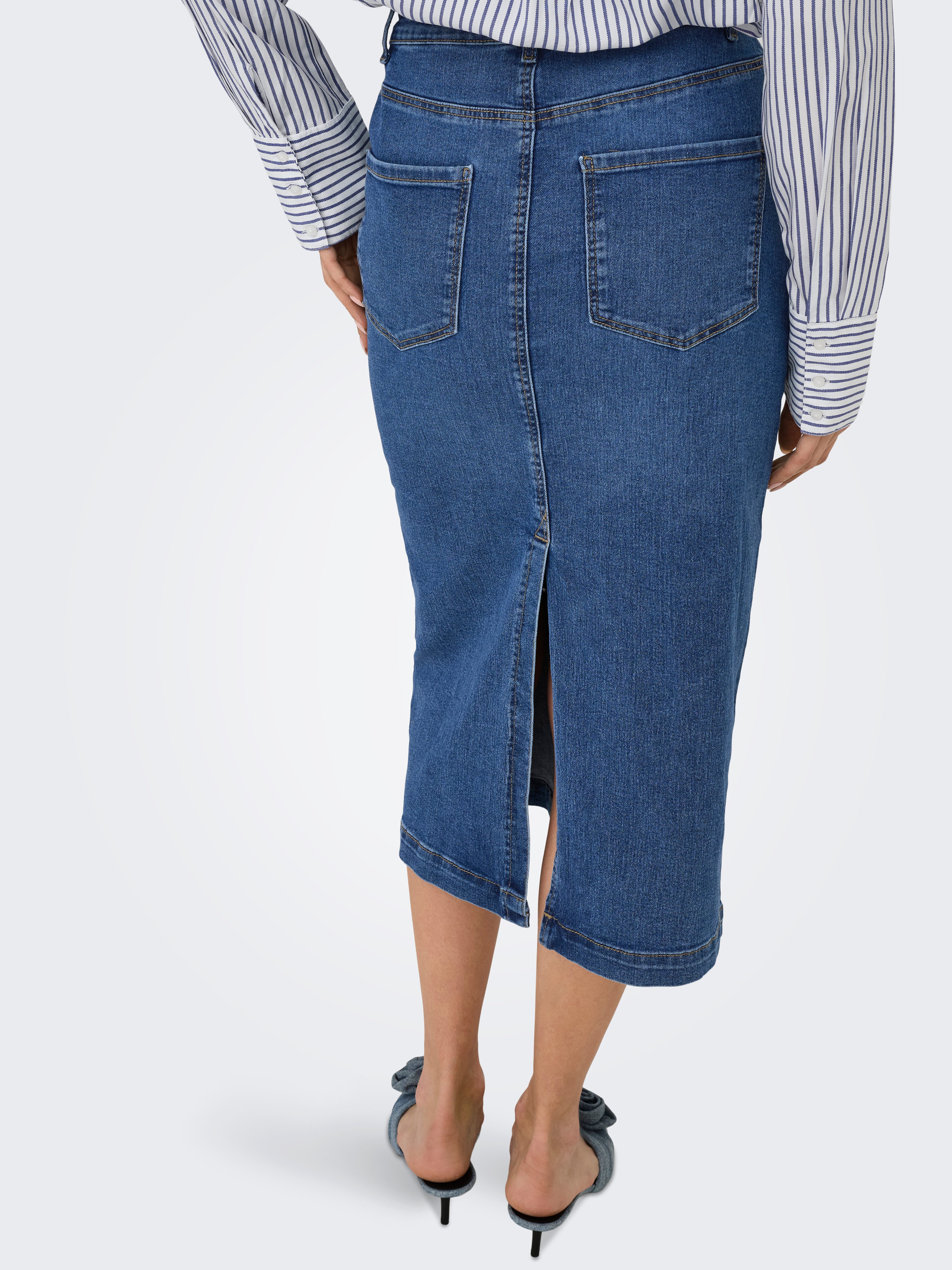 ONLY Jeansrock ONLWONDER MIDI BACK SLIT günstig online kaufen