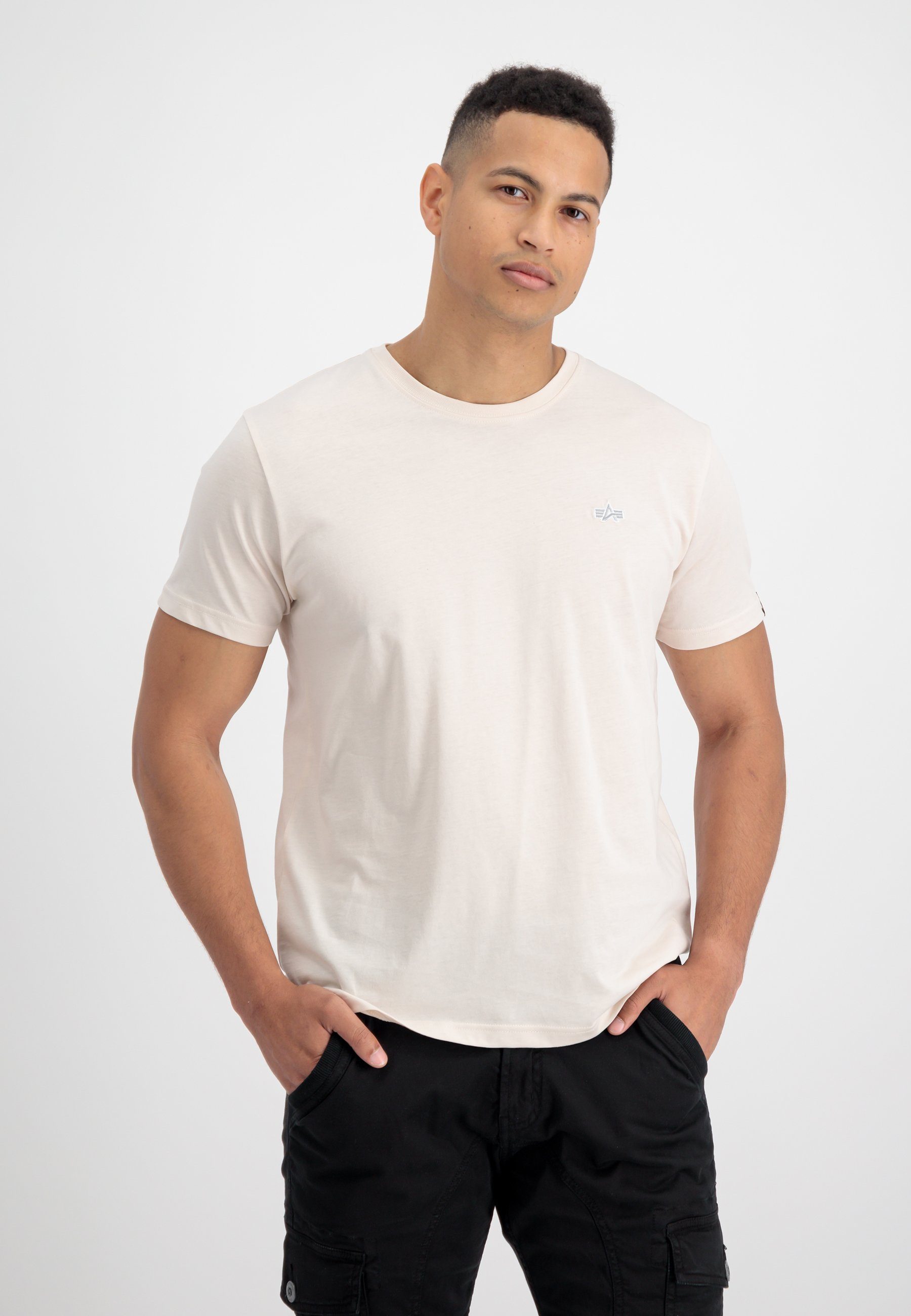 Alpha white T-Shirts - Industries T-Shirt Industries EMB Unisex Men Alpha stream T-Shirt jet