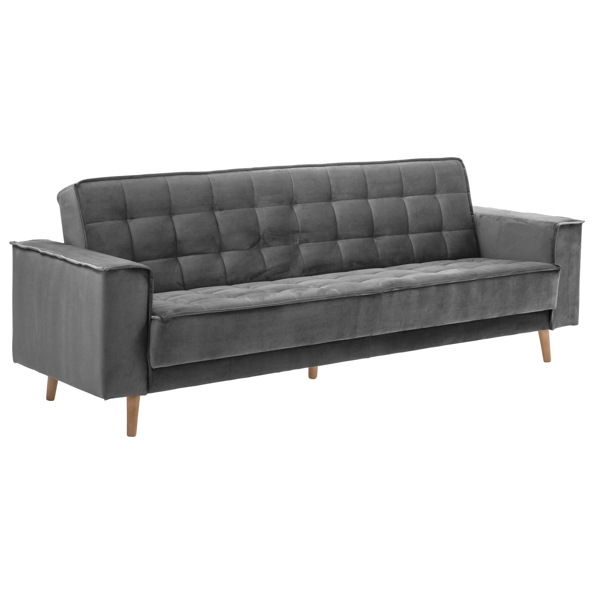 58 aufm Kessel Sofa Couch 3-Sitzer mit Bettfunktion Kavindra Samtvelours anthrazit, Lieferung bis zur Haustür 1 Teile, Bezug und Farbe individuell wählbar für persönliches Wohnambiente