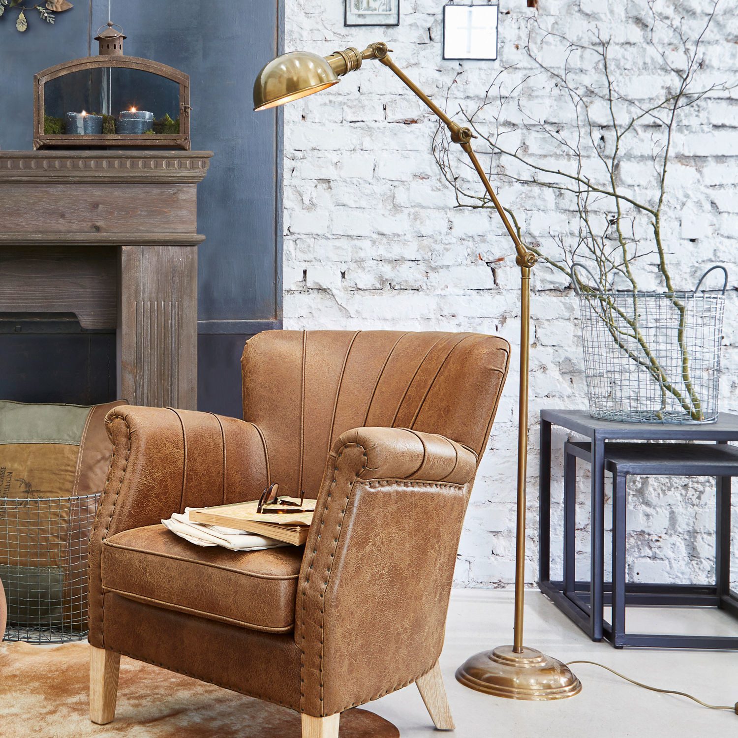 Mirabeau Stehlampe Stehlampe Tulsa messing