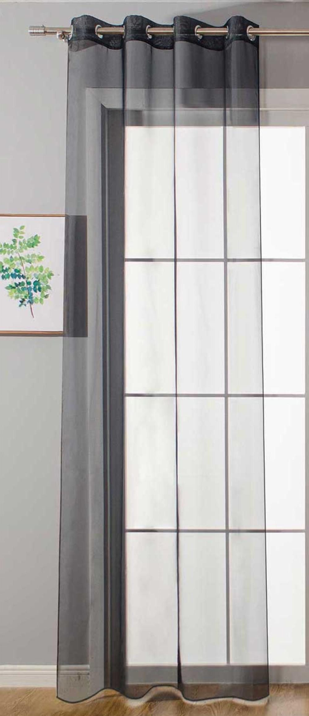 Gardinenbox Gardine (1 St), Ösen, transparent, Voile, Store Bleibandabschluß 20332-cn-o