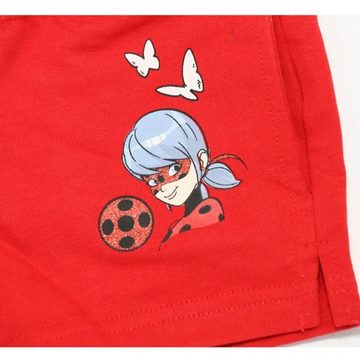 Miraculous - Ladybug Sweathose Miracullus Kurze Mädchenhose Sommerhose grau und rot 4 5 6 8 Jahre