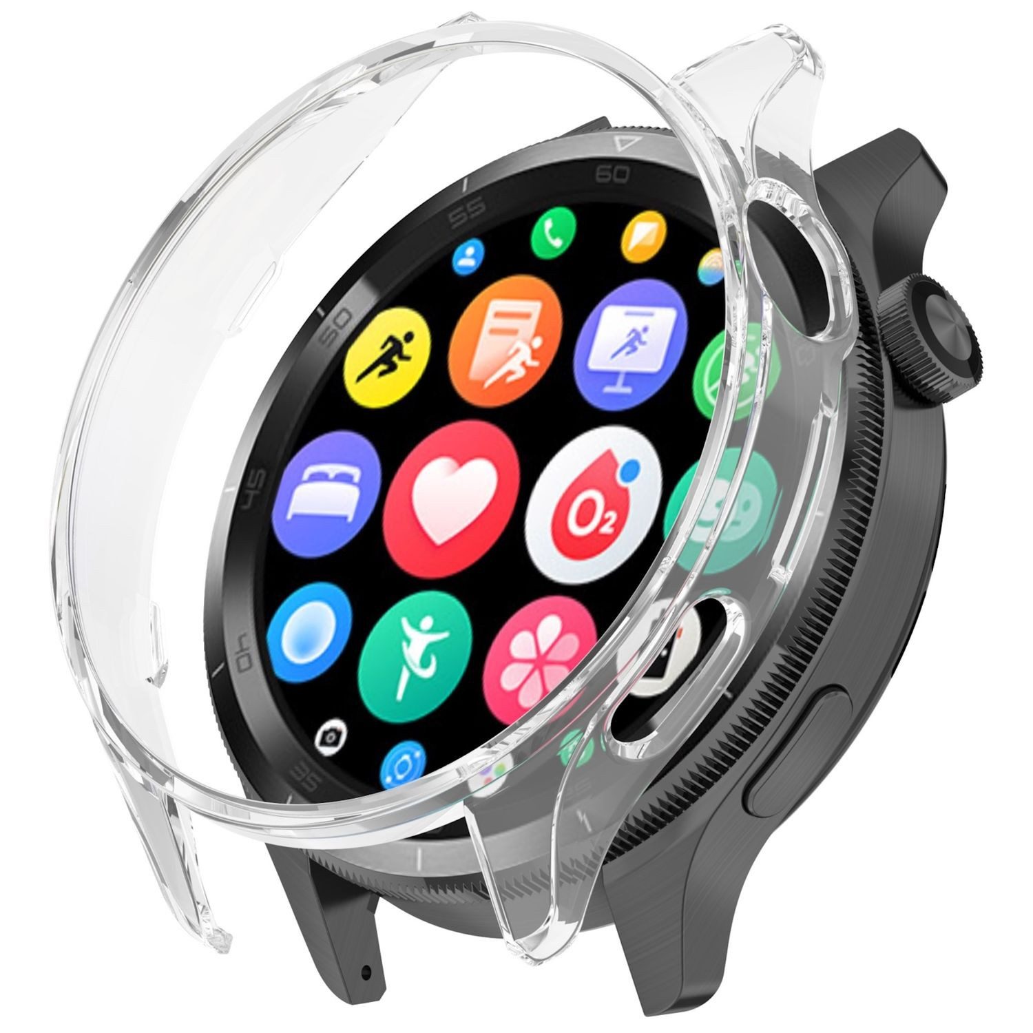 Wigento Smartwatch-Hülle Für Xiaomi Watch S4 / Watch S4 eSIM Kunststoff Hülle Transparent, Halbseitiger Kunststoff-Schutz, leicht und langlebig