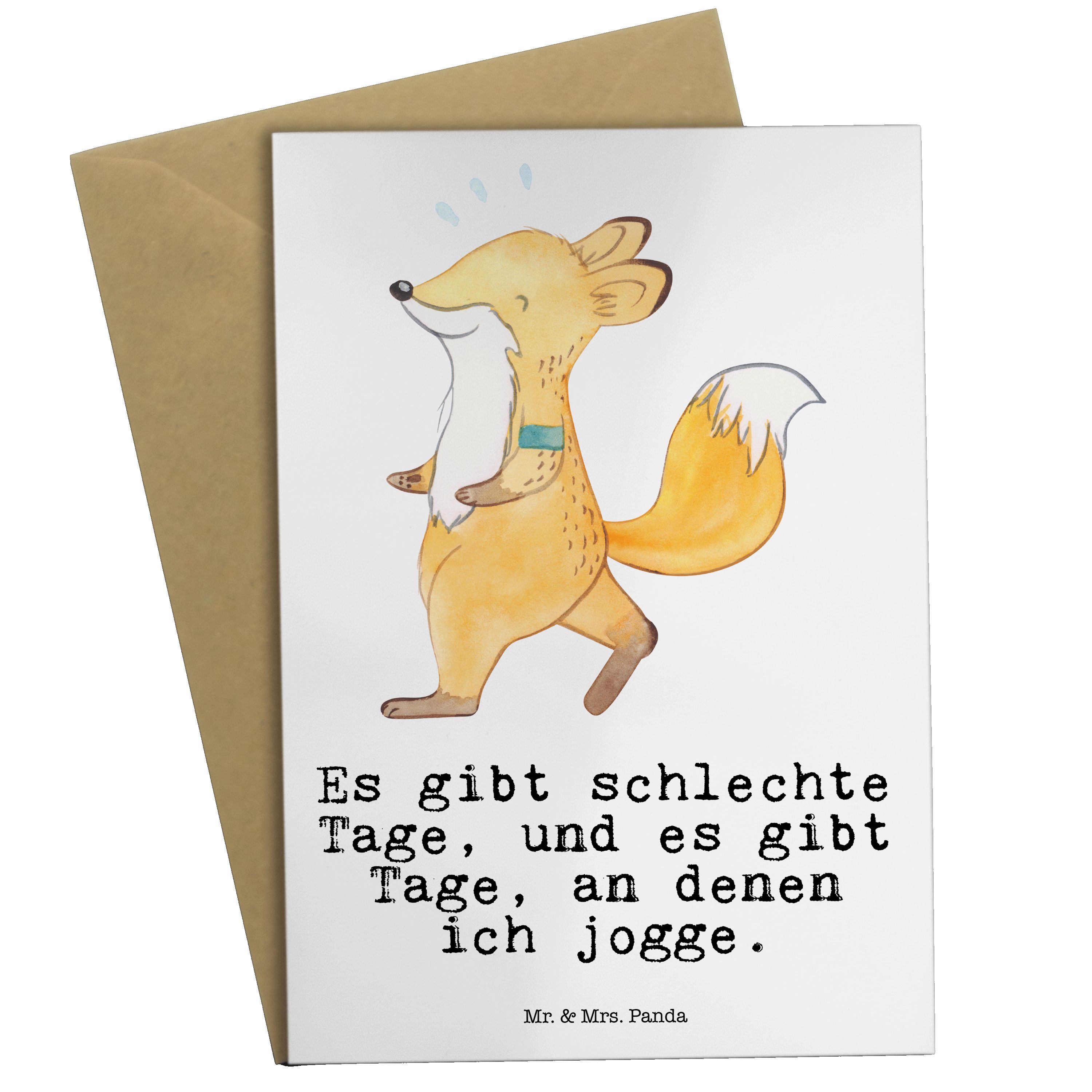 Mr. & Mrs. Panda Grußkarte »Fuchs Joggen Tage Weiß Geschenk, Hobby