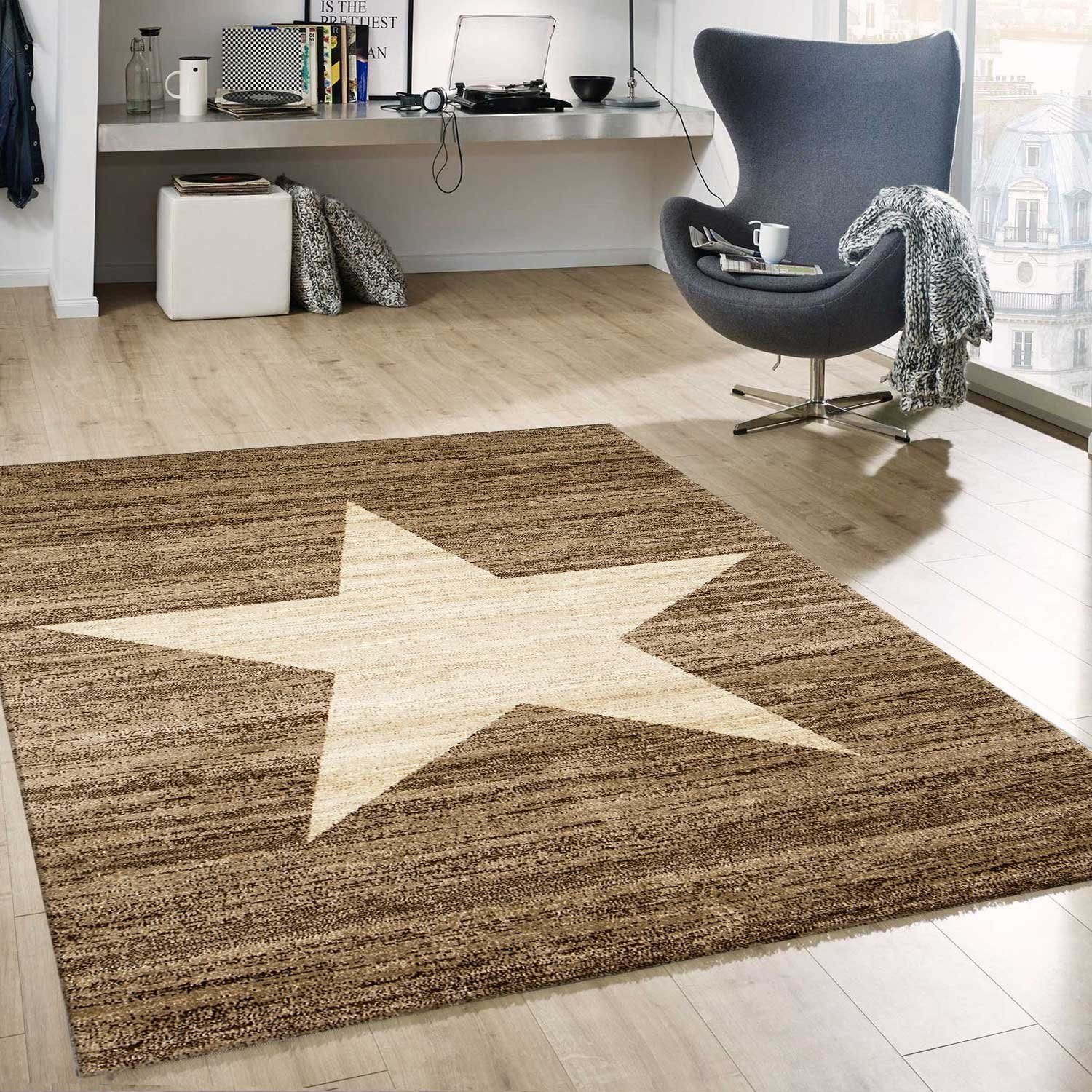 Vimoda Teppich Teppich Wohnzimmer Stern Muster günstig online kaufen