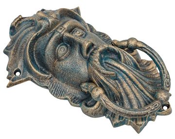 Aubaho Dekofigur Türklopfer Seefahrer Mittelalter Gesicht Figur Skulptur Eisen Antik-St